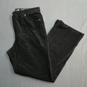 Erika Women 14 Black Straight Leg Corduroy Jeans Stretch